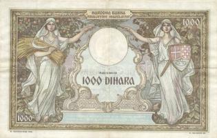 Jugoszlávia 1931. 1000D T:III/II-
Yugoslavia 1931. 1000 Dinara C:F/VF