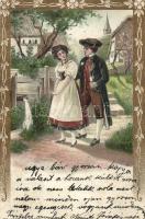 Countryside couple Emb. litho