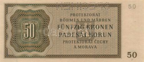 Német 3. Birodalom/Cseh-Morva Protektorátus/német megszállás 1944. 50K "SPECIMEN" perforác...
