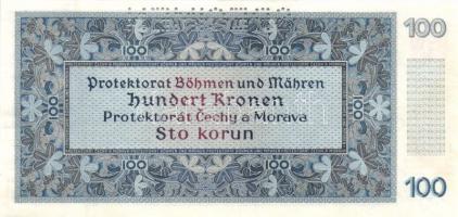 Német 3. Birodalom/Cseh-Morva Protektorátus/német megszállás 1940. 100K "SPECIMEN" perforá...