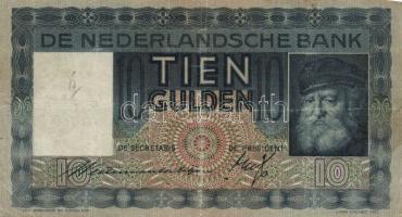 Hollandia 1933-39. 10G T:III Netherlands 1933-39. 10 Gulden C:F