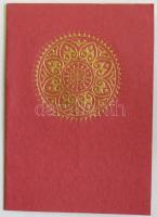 Művészi kivitelű, kézzel festett, egyedi indiai üdvözlőlap indiai nyárfalevélre festve / Artist made...