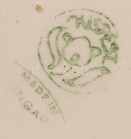 ~1930 Kézzel festett porcelán hamutál kopottas mintával d:12cm