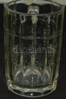 Szőlőkkel díszített régi üveg korsó 12cm magas