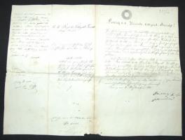 1852 Bírósági nyomtatvány 15kr címeres szignettával / Jury document with 15kr signetta with coat of arms