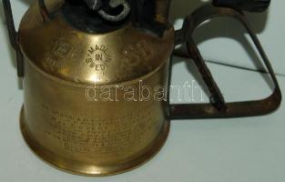 "SB Max Sievert Patent Stockholm" feliratú régi üzemképes benzinlámpa