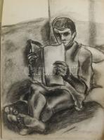 2 db jelzés nélküli akvarell  + vázlatfüzet 5 db szénrajzzal