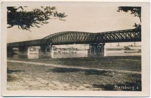 1930 Pozsony, Pressburg, Bratislava; Ferenc József híd / Franz Joseph iron bridge, photo