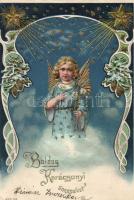 Christmas angel Emb. litho