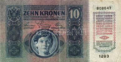 1913. 20K (2x) kétféle típus + 1914. 2K (3x) + 1915. 10K + 1918. 10.000K függőleges "Deutschöst...