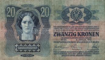 1913. 20K (2x) kétféle típus + 1914. 2K (3x) + 1915. 10K + 1918. 10.000K függőleges "Deutschöst...