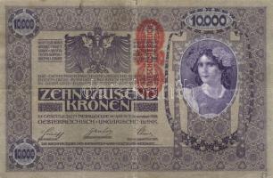 1913. 20K (2x) kétféle típus + 1914. 2K (3x) + 1915. 10K + 1918. 10.000K függőleges "Deutschöst...