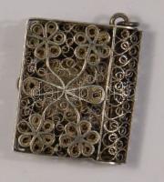Filigrán ezüst minikönyv-tartó / Silver mini-book holder 7,9g