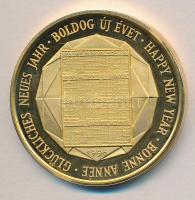 1996. "Boldog Új Évet / Magyar Nemesfémipari Rt." aranyozott ffém emlékérem T:PP