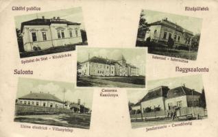 Nagyszalonta with power station, gendarmerie station and military barracks