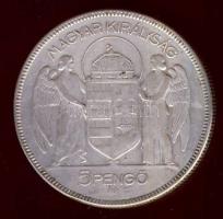 1930. 5P Ag "Horthy jobbra" T:3 ph