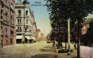 Zagreb Academy square with tram