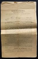 1881-1922  Verő György színész, karmester, rendező szerződése a Szegedi színházba, a Népszínházba és...