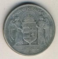 1930. 5P Ag "Horthy jobbra" T:3 ph.