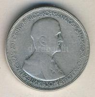 1930. 5P Ag "Horthy jobbra" T:3 ph