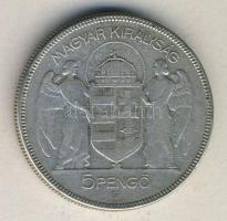 1930. 5P Ag "Horthy jobbra" T:3 ph.