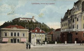 Ljubljana square with the shop of Michael Kastner