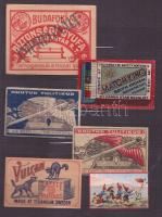 1890-1920 72 darabos, régi 95 %-ban háború előtti magyar és külföldi gyufacímke-gyűjtemény, igazi ri...