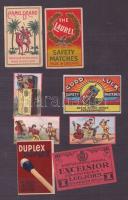 1890-1920 72 darabos, régi 95 %-ban háború előtti magyar és külföldi gyufacímke-gyűjtemény, igazi ri...