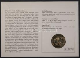 NSZK 1985. 5M "150 éves a német vasút" sorszámozott érmés borítékon elsőnapi bélyegzés, há...