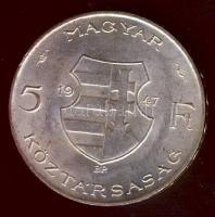 1947. 5Ft Ag "Kossuth" T:2