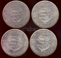 1947. 5Ft Ag "Kossuth" (4x) T:2-
