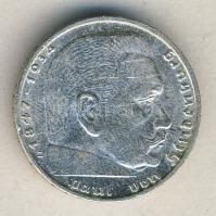 Német 3. Birodalom 1938E 2M Ag "Hindenburg" T:2 / German Third Reich 1938E 2 Marks Ag &quo...