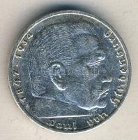 Német 3. Birodalom 1939A 5M Ag "Hindenburg" T:2 / German Third Reich 1939A 5 Marks Ag &quo...