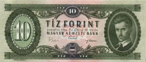 1969. 10Ft (3x) egymás utáni sorszámmal! T:I