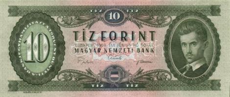 1969. 10Ft (6x) egymás utáni sorszámmal! T:I