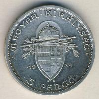 1938. 5P Ag "Szent István" T:1- apró ph.