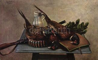 Hunting, still life, artist signed (EB)