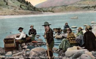 Indians rocking for gold on the Fraser tiver, British Columbia