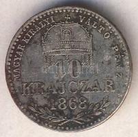 1868GYF 10 Kr Ag "M.Kir.Váltó Pénz" T:3