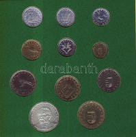 1995. 10f-200Ft 11klf db szettben, (200ft Ag) "Forgalmi pénzeink madár és virágábrái" isme...