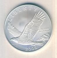 USA 2008. 1$ "Liberty" Ag (999) 26,73g eredeti díszdobozban tanúsítvánnyal T:1
USA 2008. 1...