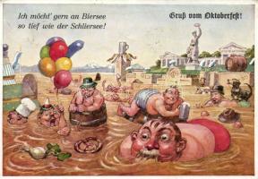 Oktoberfest beer sea, humour