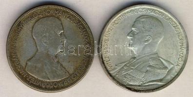 1930. 5P Ag "Horthy jobbra" T:3 + 1939. 5P Ag "Horthy - balra" T:2-