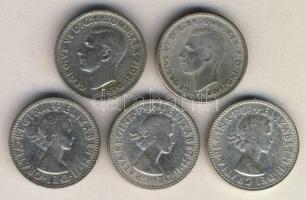 Ausztrália 1946-1963. 1 Sh Ag (5x) klf évszámokkal! T:vegyes
Australia 1946-63. 1 Shilling Ag (5x) d...