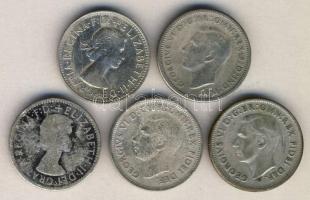 Ausztrália 1946-1961. 1 Sh Ag (5x) klf évszámokkal! T:2-,3
Australia 1946-61. 1 Shilling Ag (5x) dif...