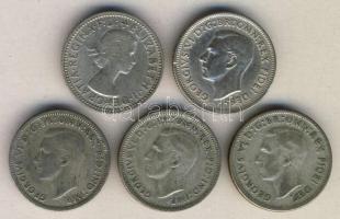 Ausztrália 1946-1958. 1 Sh Ag (5x) klf évszámokkal! T:2-,3
Australia 1946-1958. 1 Shilling Ag (5x) d...