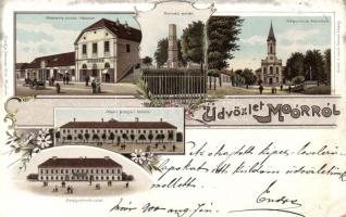 Mór Steiner Ede üzletével litho