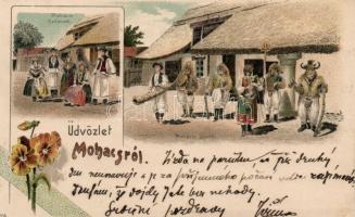 Mohács sokácok és busók litho