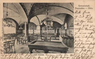 Nagyszeben Café Unicum, billiard room interior