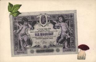 10 Korona banknote, mushroom